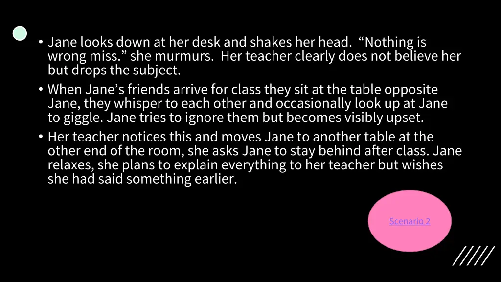 jane looks down at her desk and shakes her head