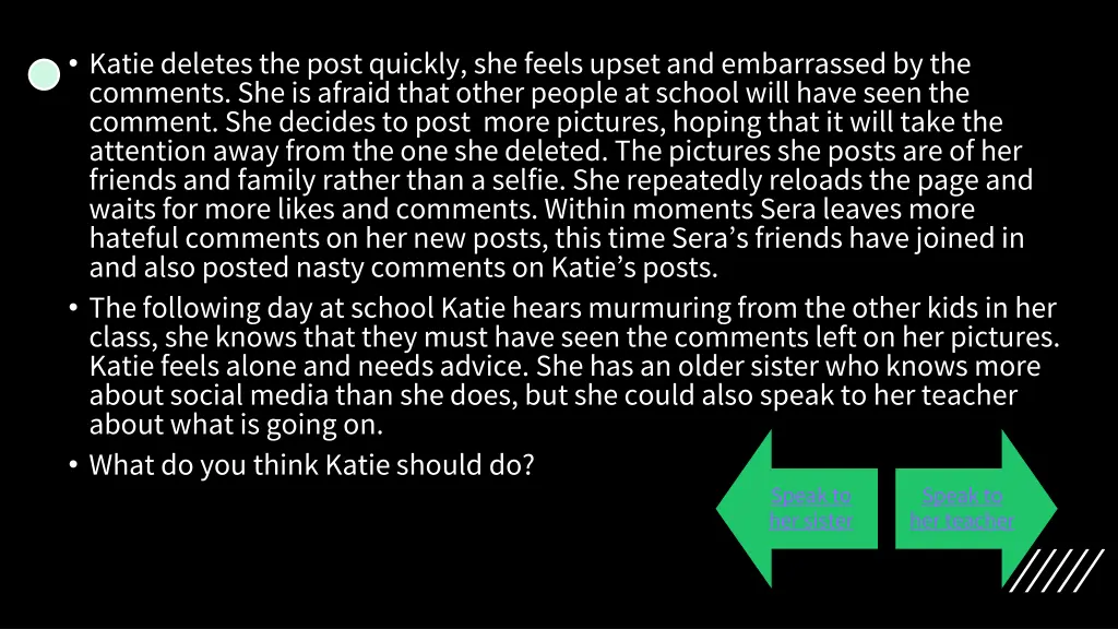 katie deletes the post quickly she feels upset