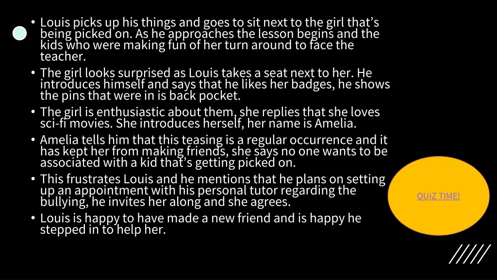 louis picks up his things and goes to sit next