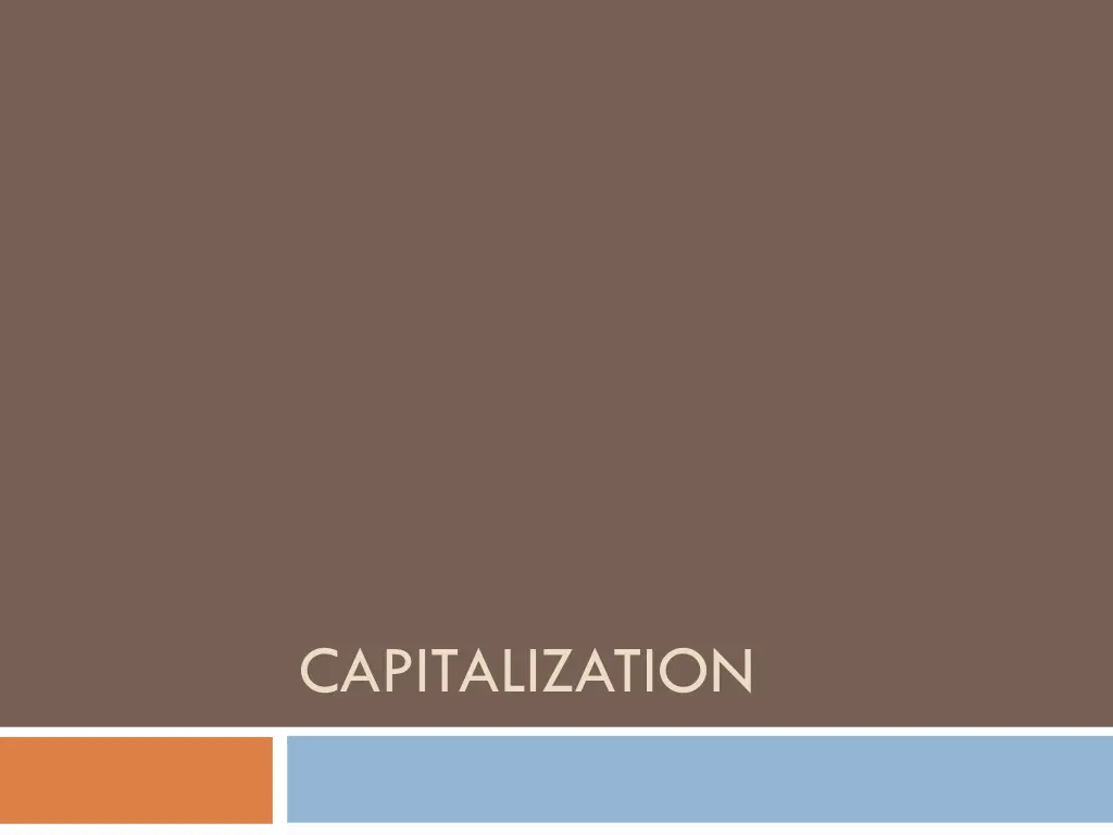 capitalization