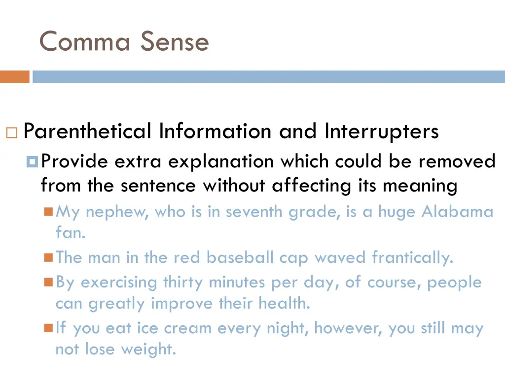 comma sense