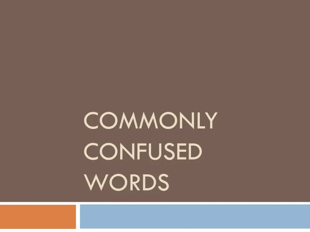 commonly confused words