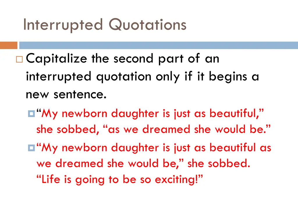 interrupted quotations