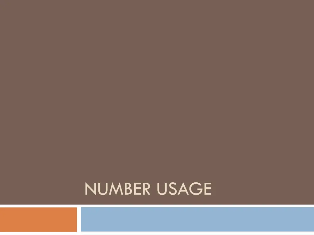 number usage