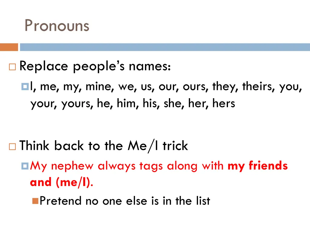 pronouns 1