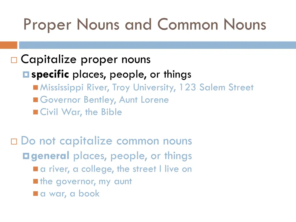 proper nouns and common nouns