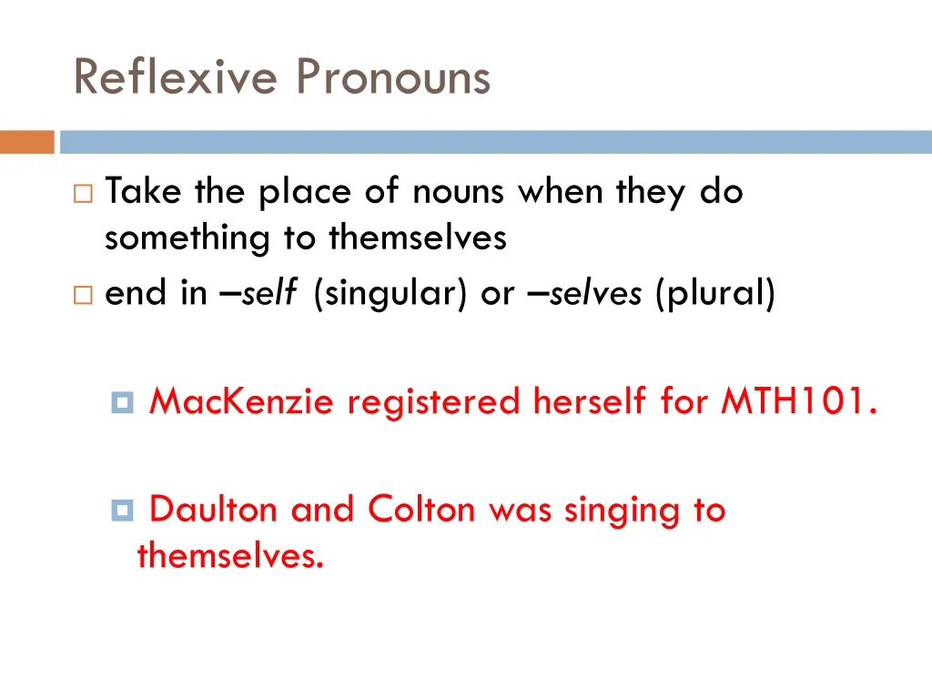 reflexive pronouns 1