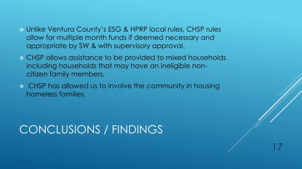 unlike ventura county s esg hprp local rules chsp