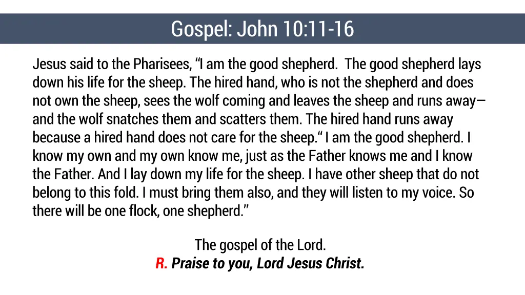 gospel john 10 11 16