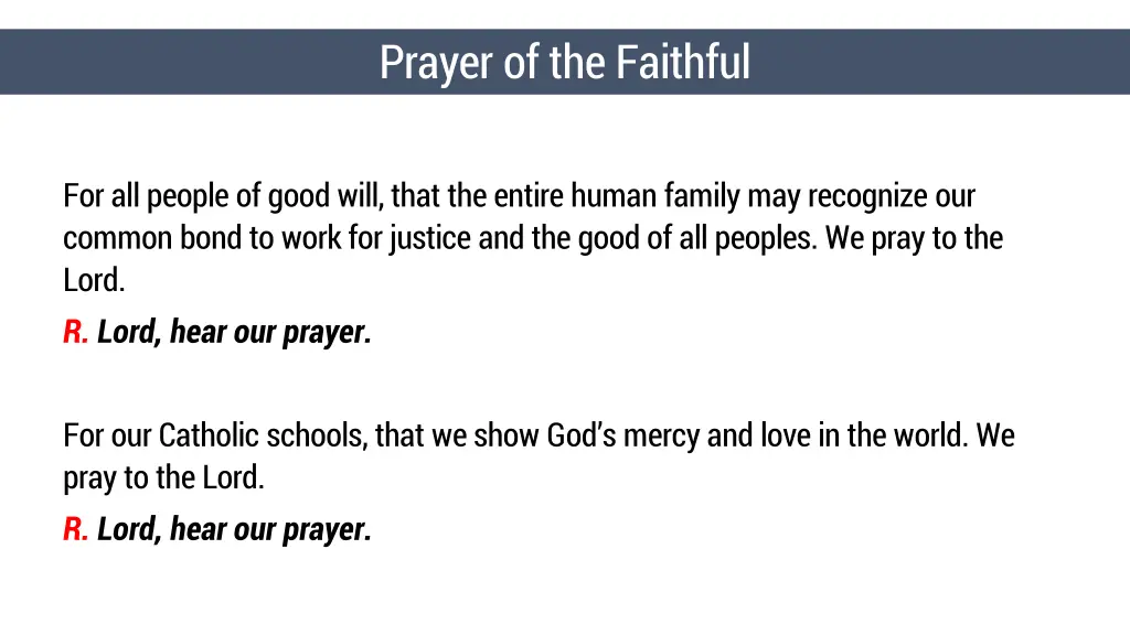 prayer of the faithful 1