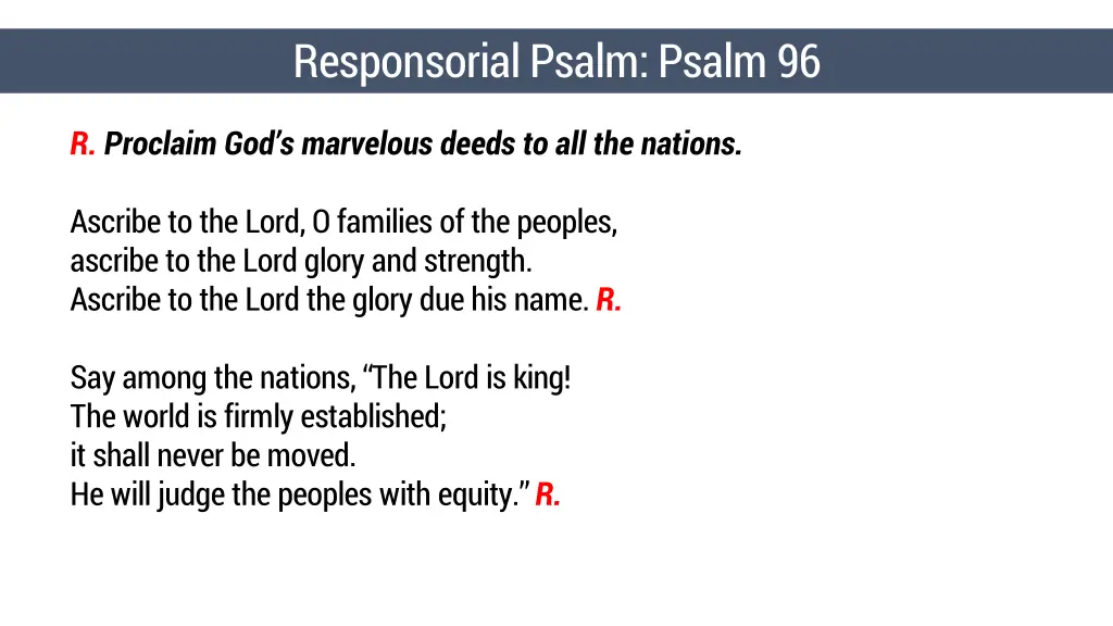 responsorial psalm psalm 96 1