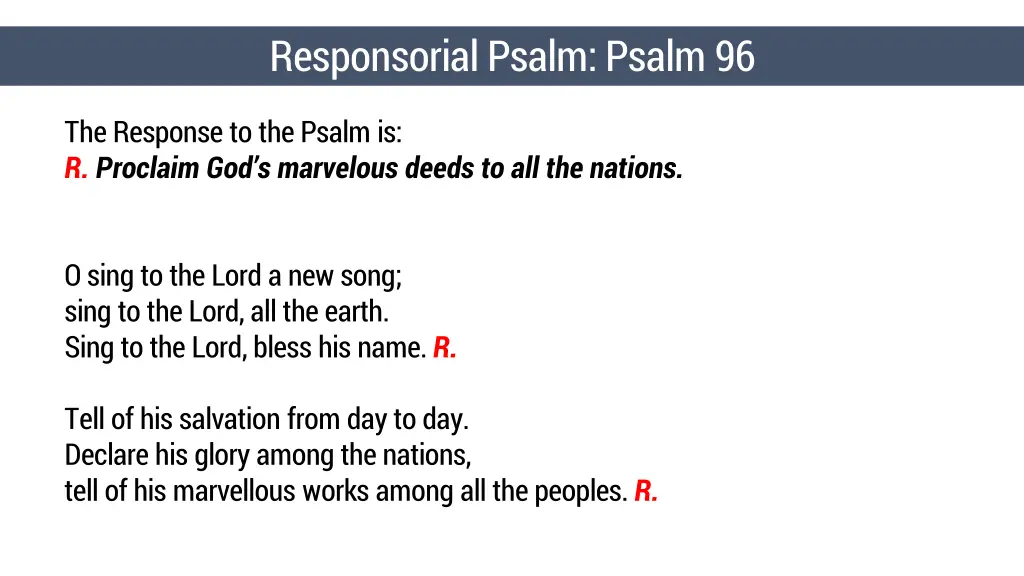 responsorial psalm psalm 96