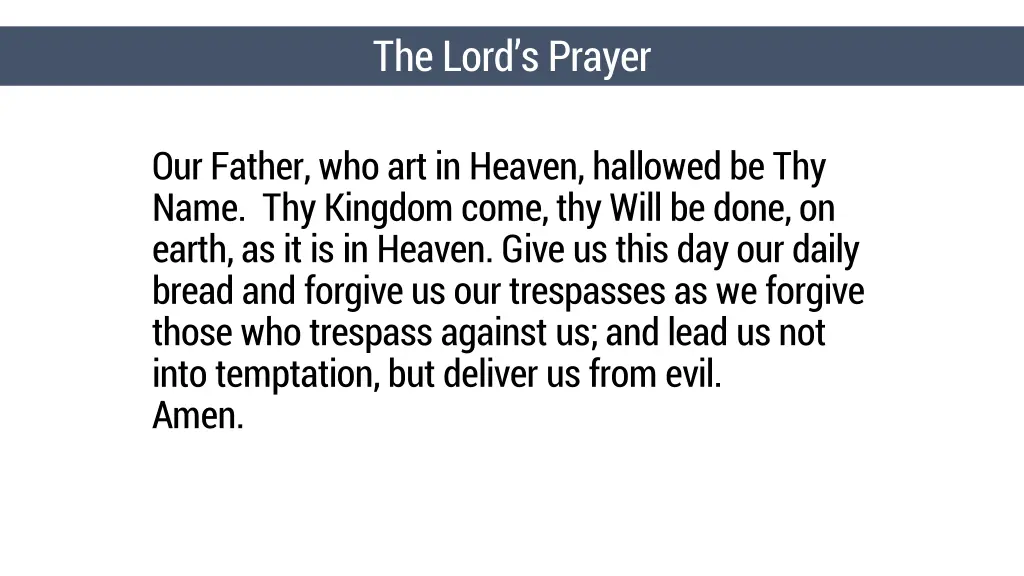 the lord s prayer