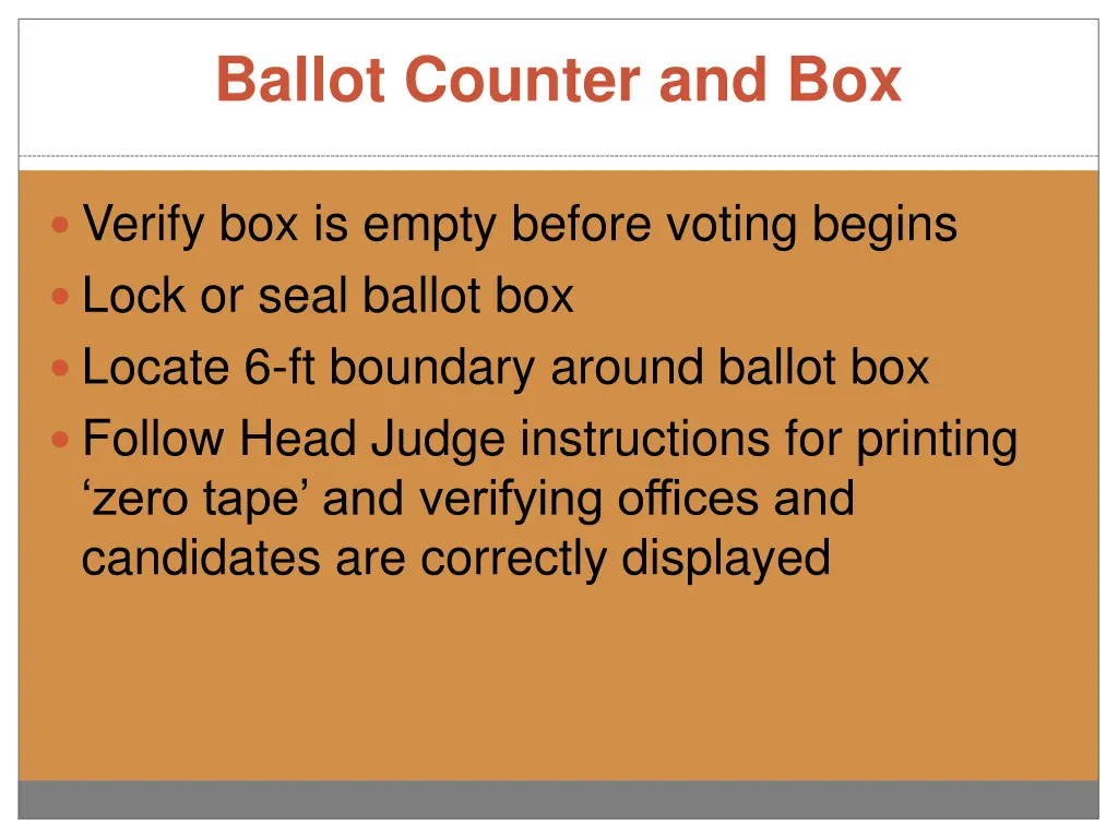 ballot counter and box