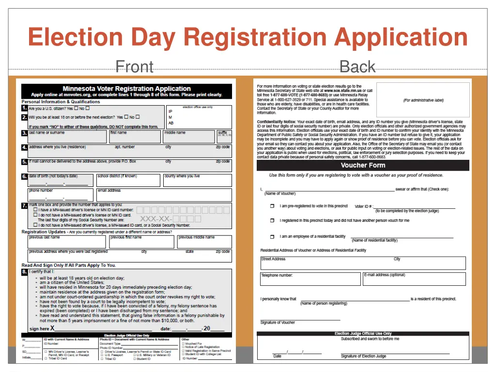 election day registration application front