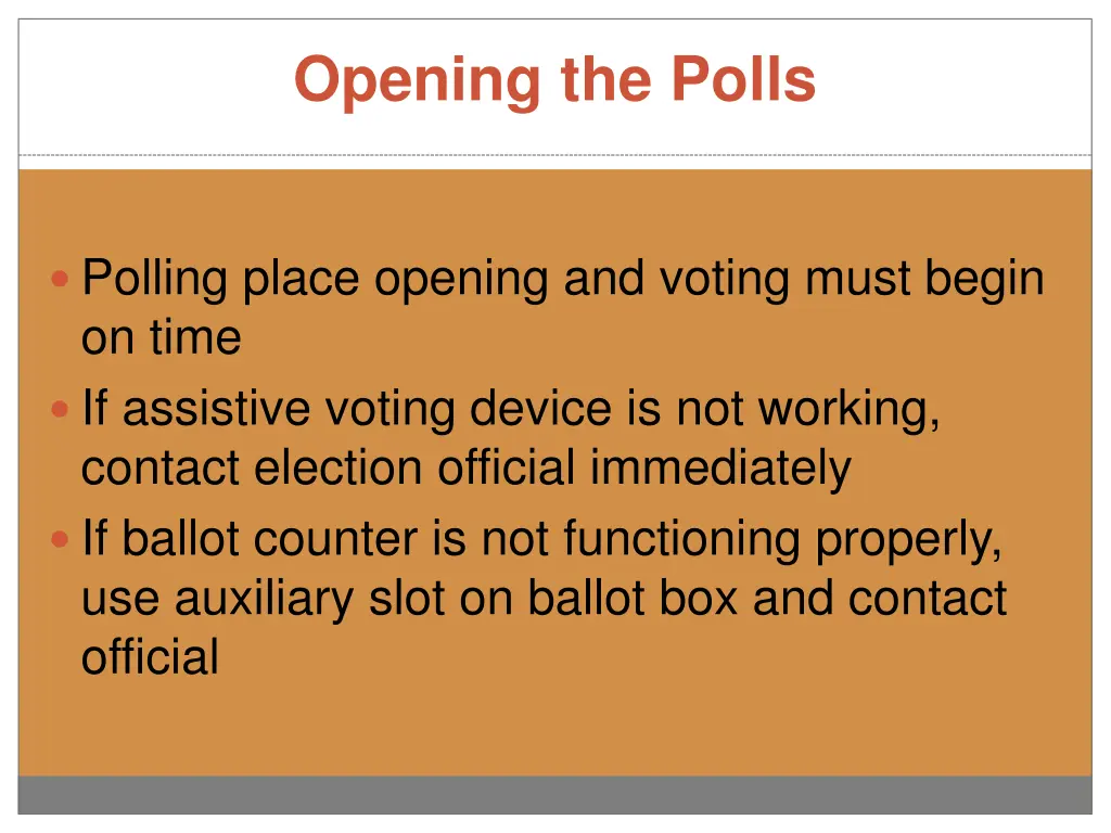 opening the polls