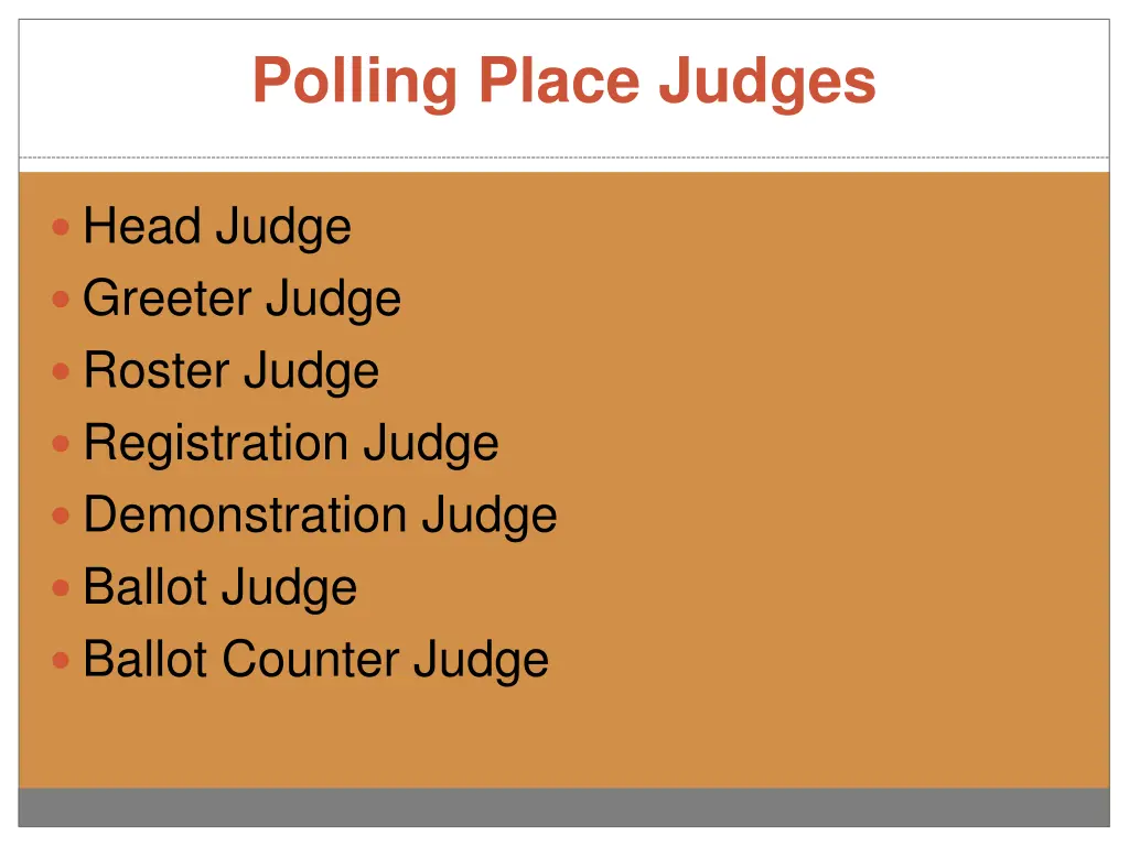 polling place judges