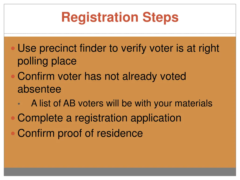 registration steps