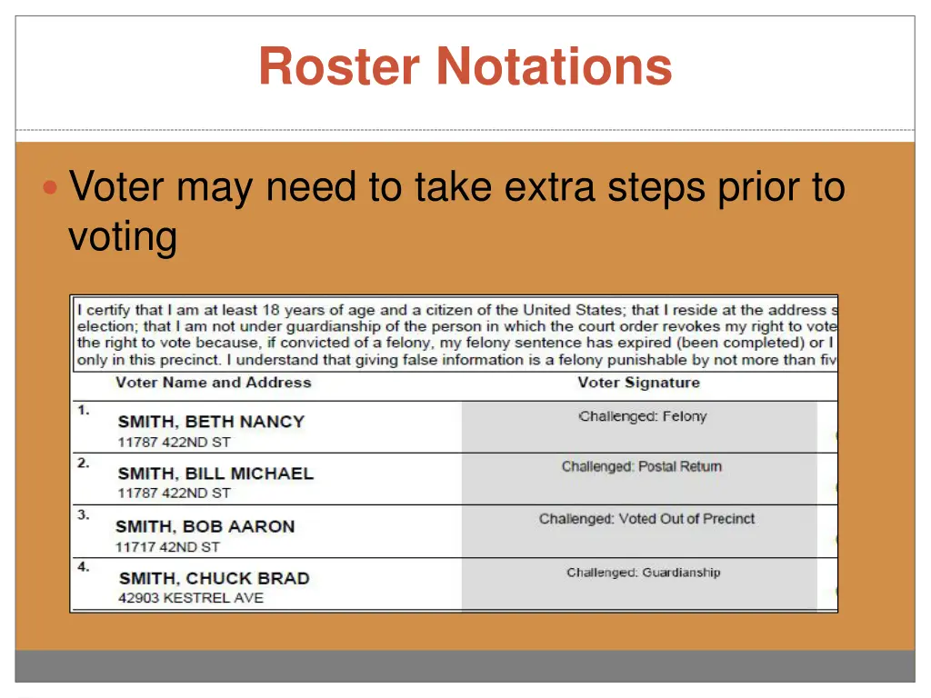 roster notations