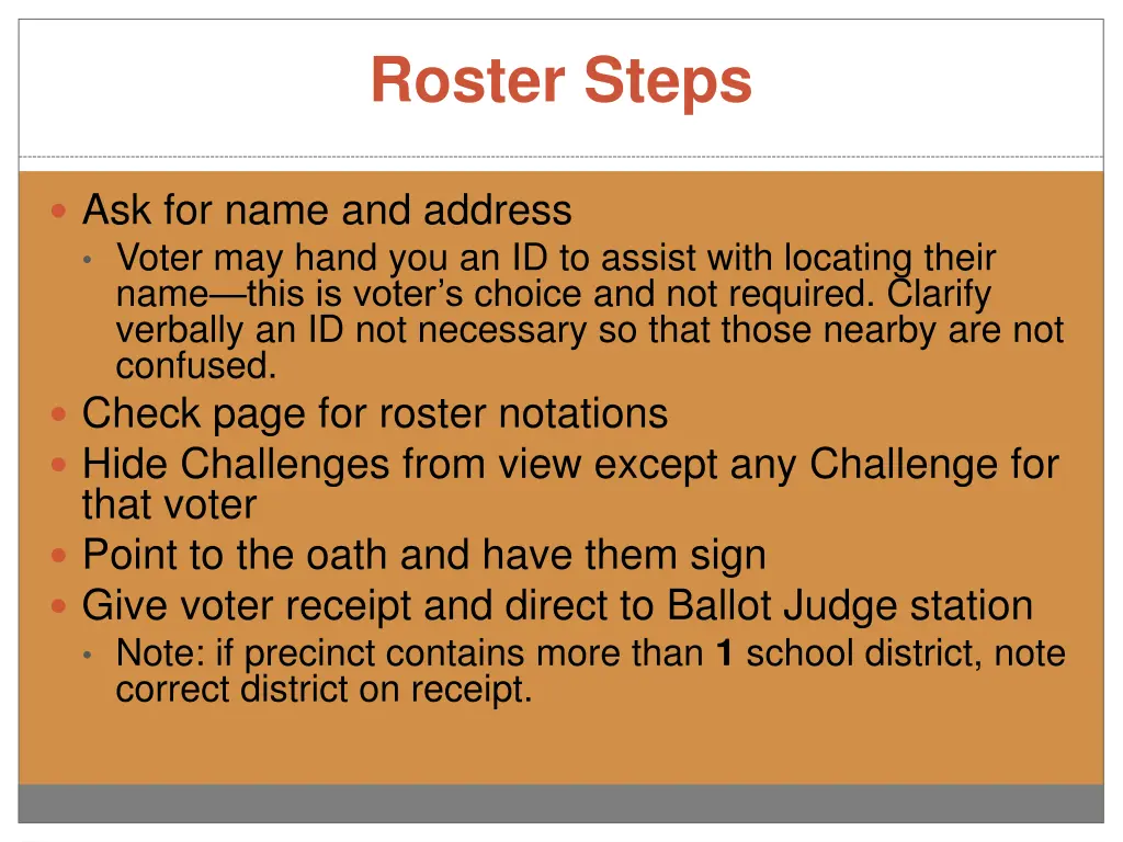 roster steps