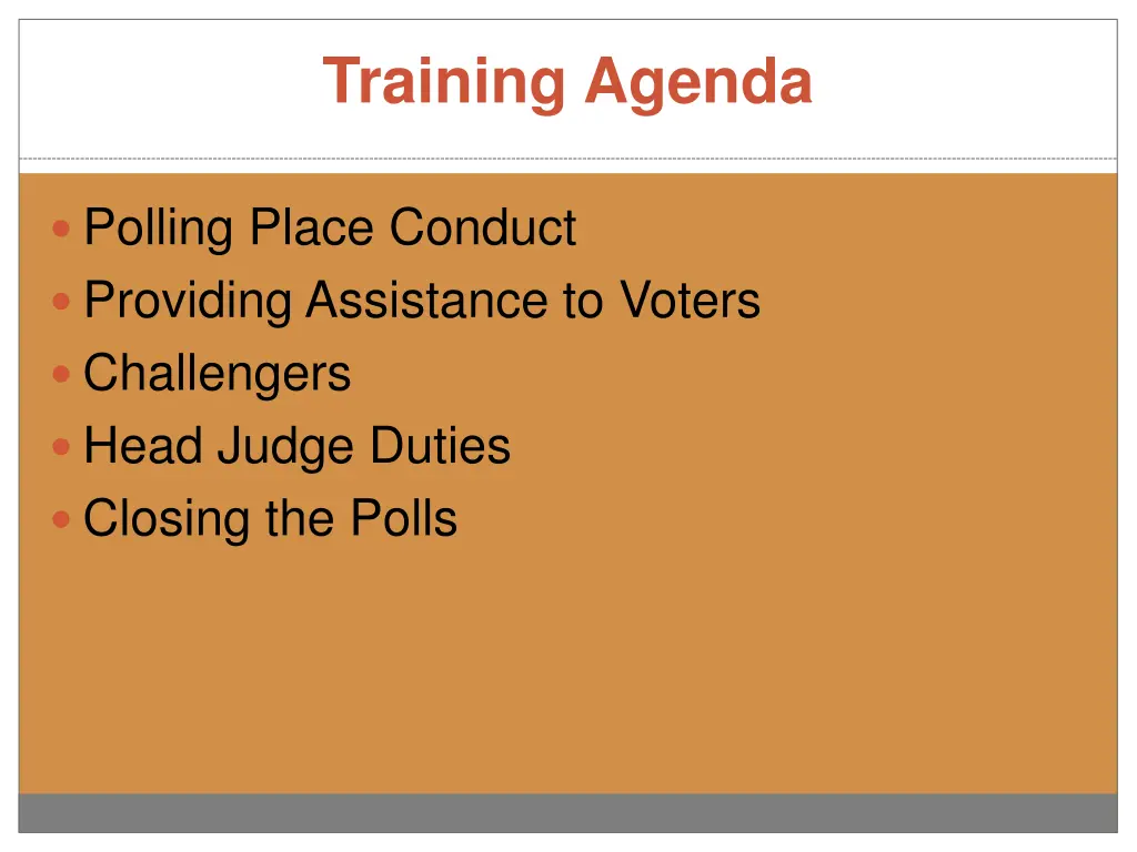 training agenda 1