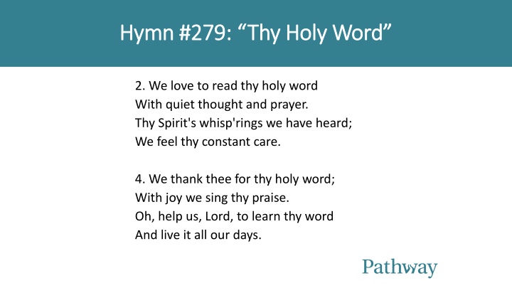 hymn 279 hymn 279 thy holy word thy holy word