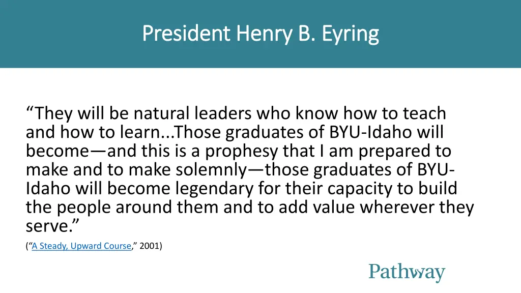 president henry b president henry b eyring