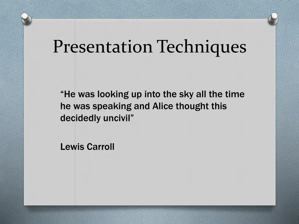 presentation techniques