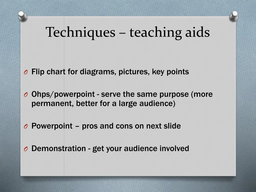 techniques teaching aids