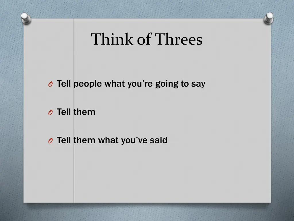 think of threes