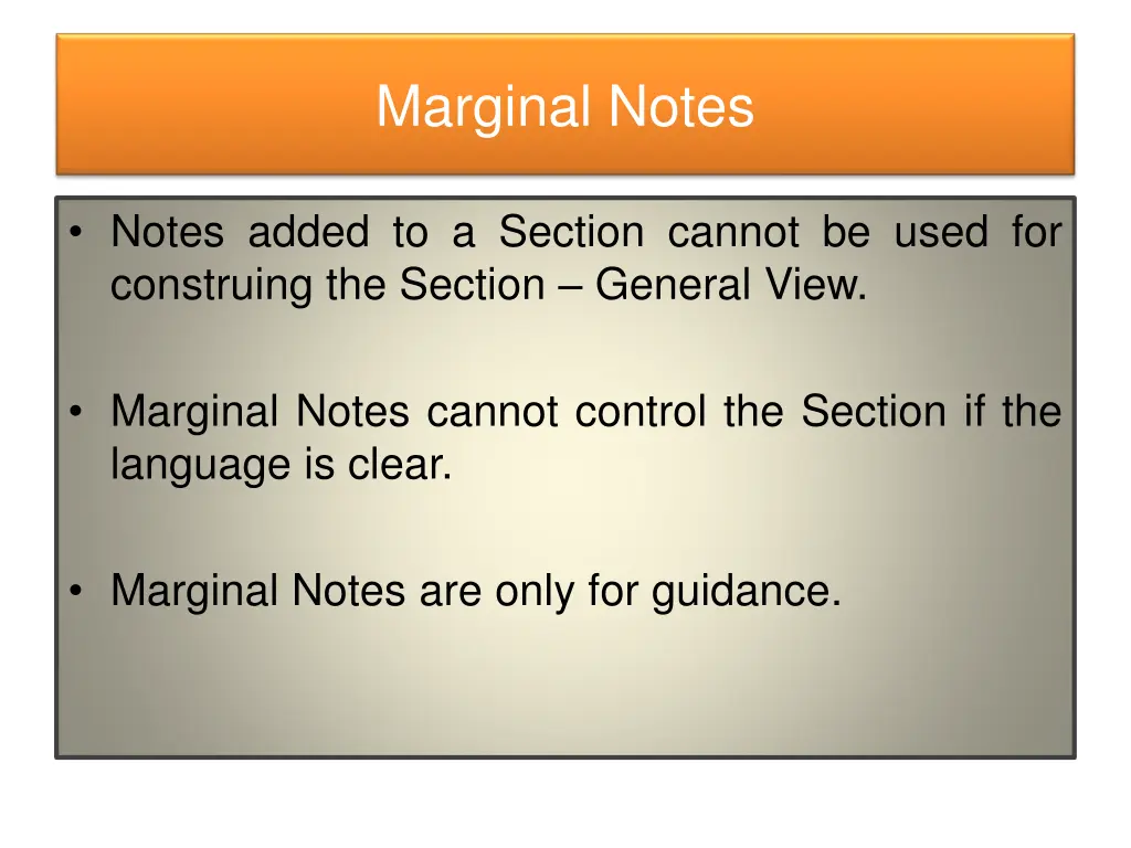 marginal notes