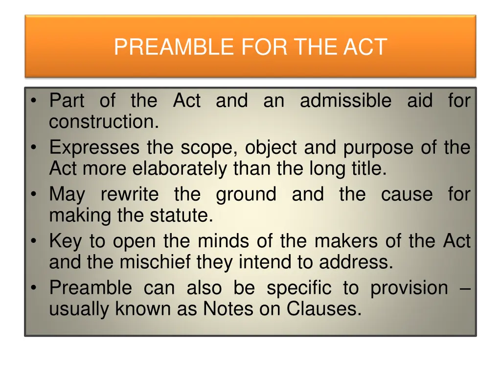 preamble for the act