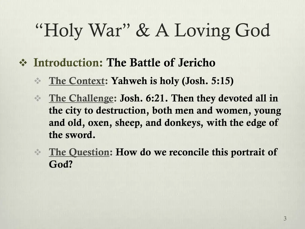 holy war a loving god