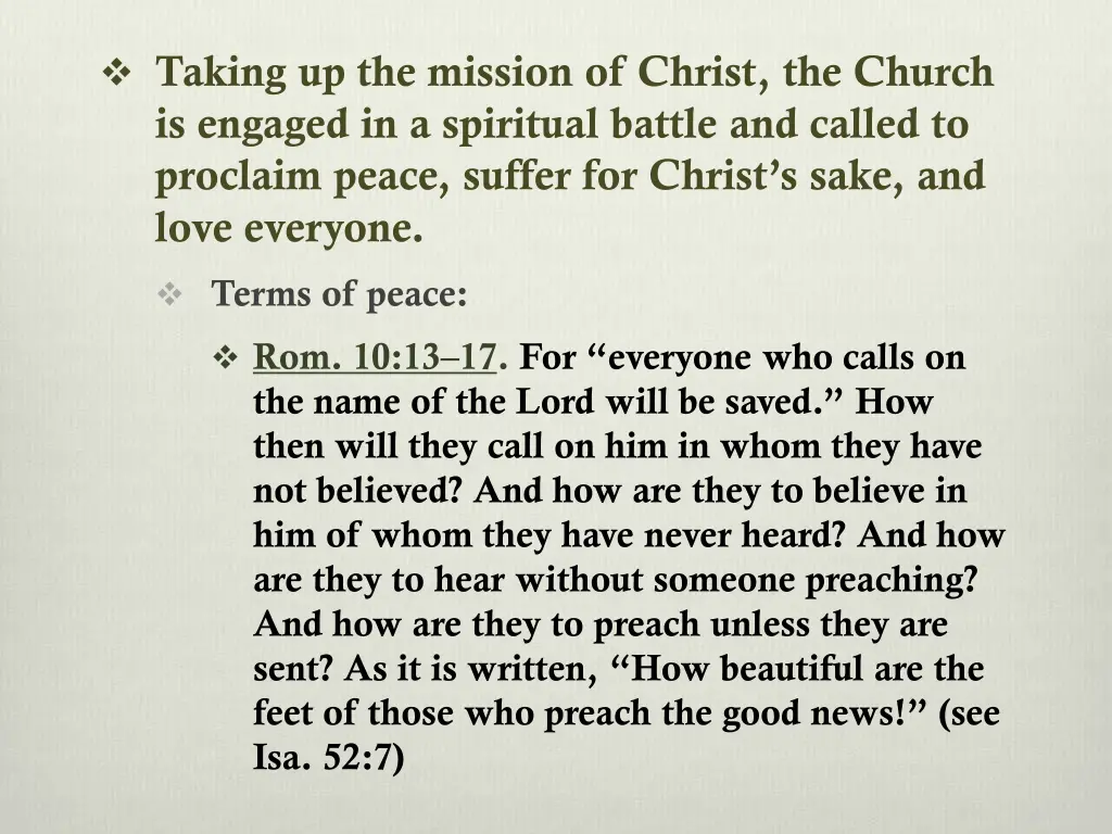 taking up the mission of christ the church 2