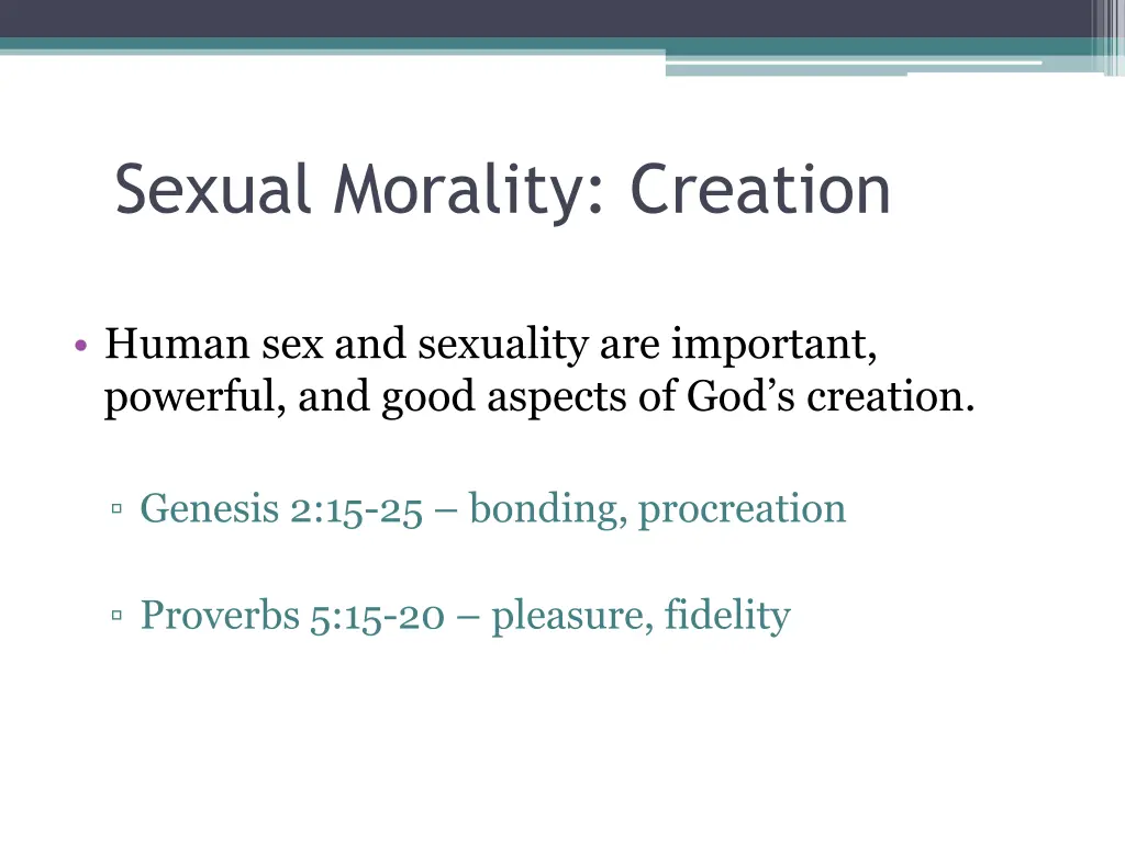 sexual morality creation