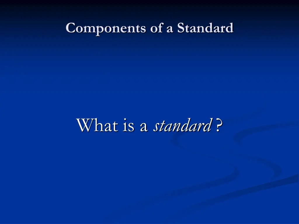 components of a standard 1