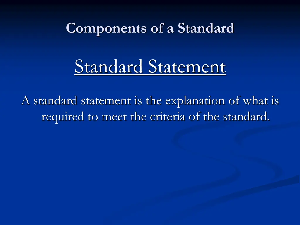 components of a standard 10