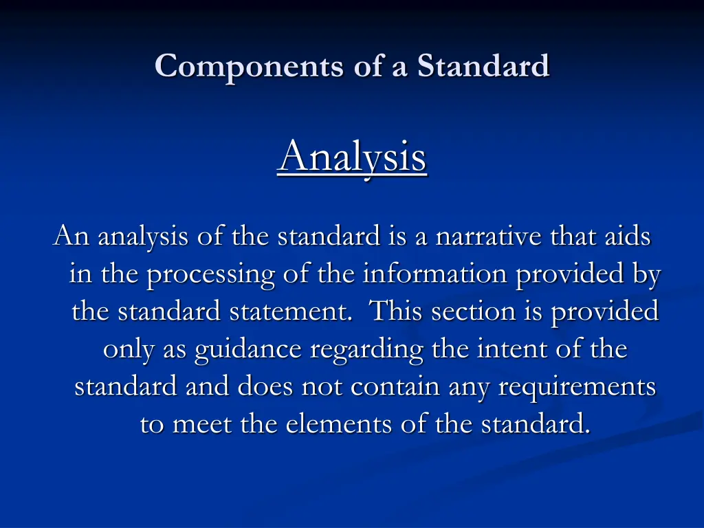 components of a standard 13