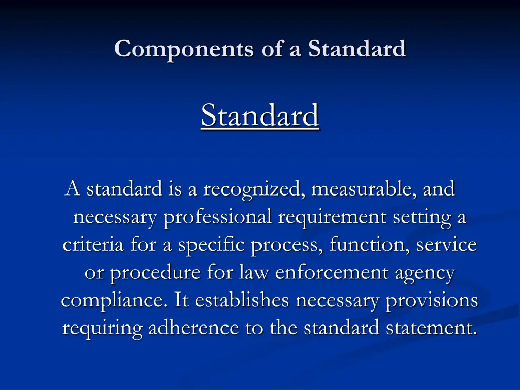 components of a standard 2