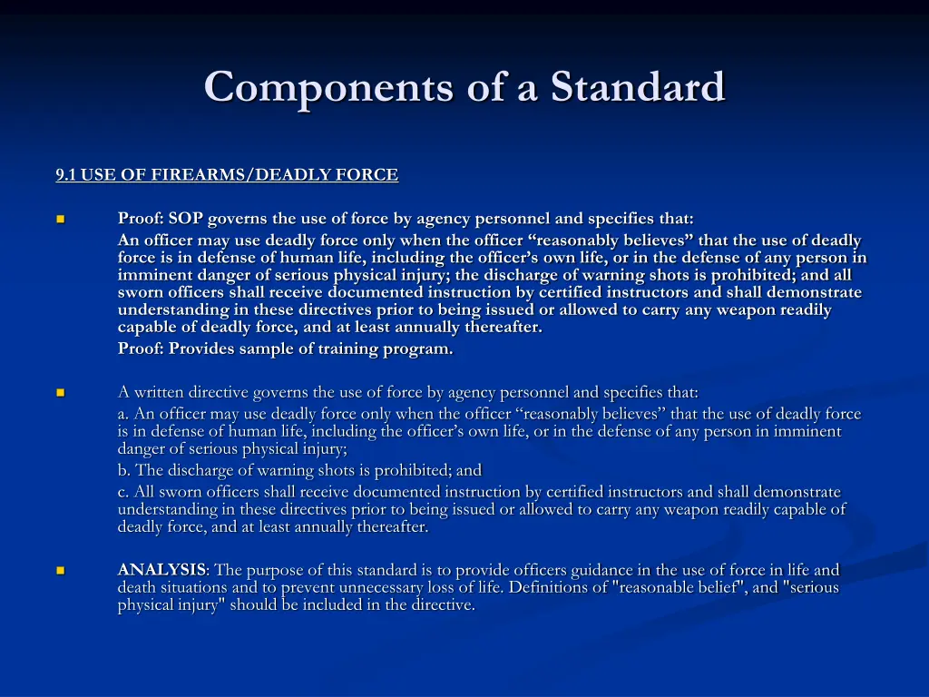 components of a standard 3