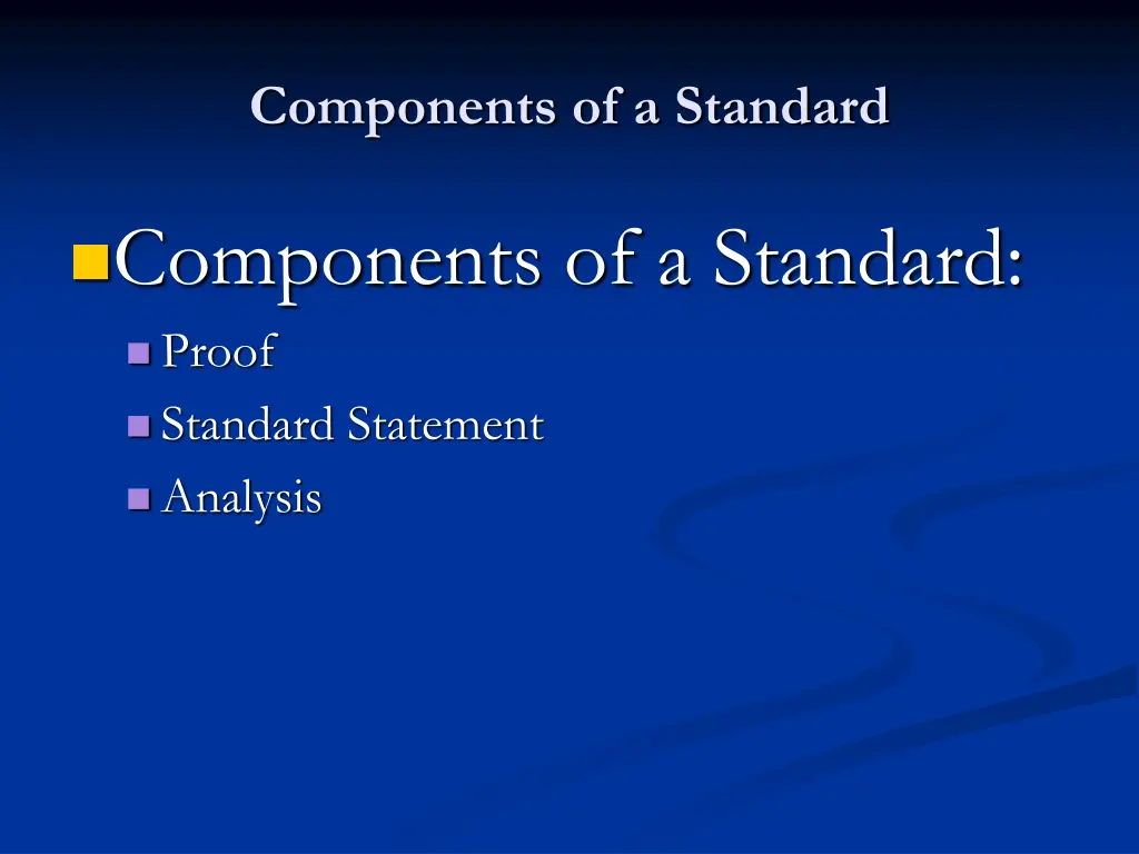 components of a standard