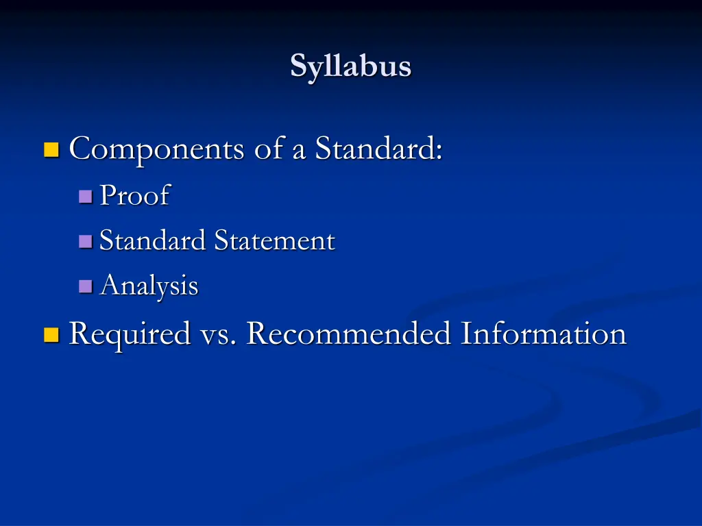 syllabus