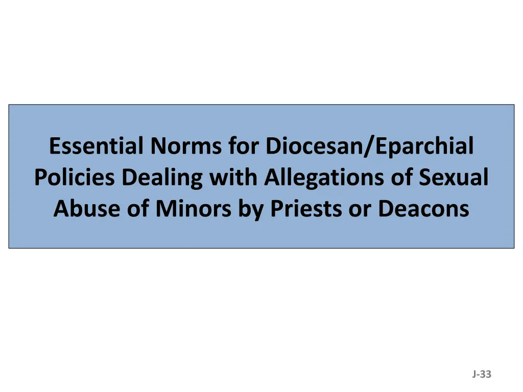 essential norms for diocesan eparchial policies