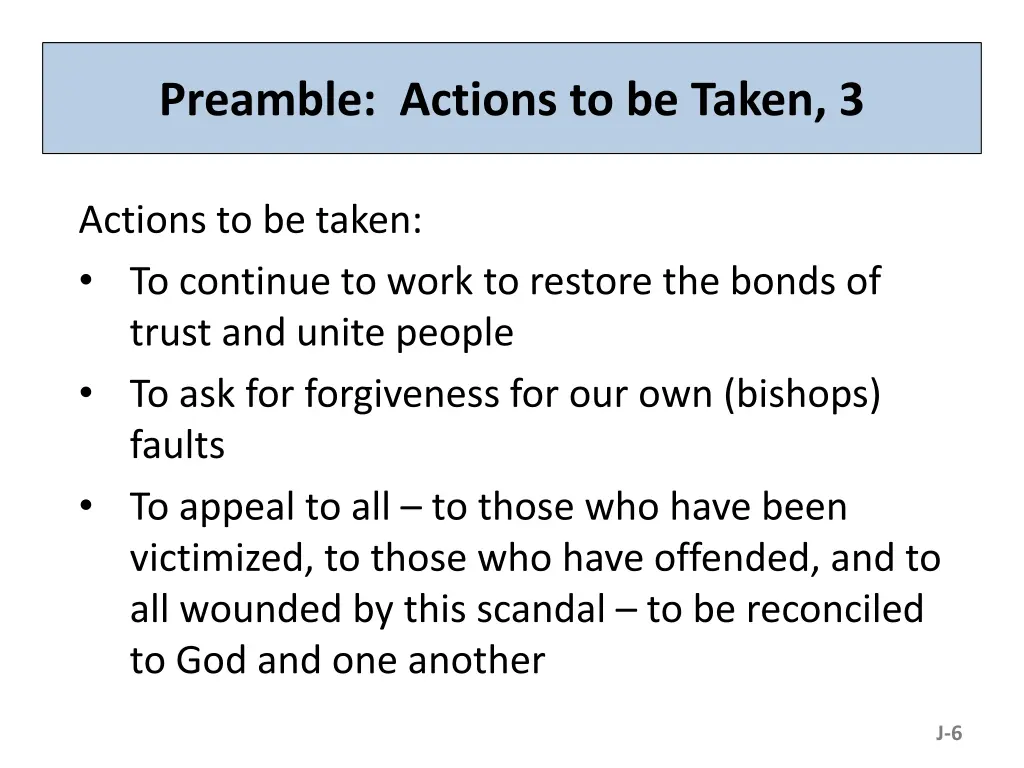 preamble actions to be taken 3