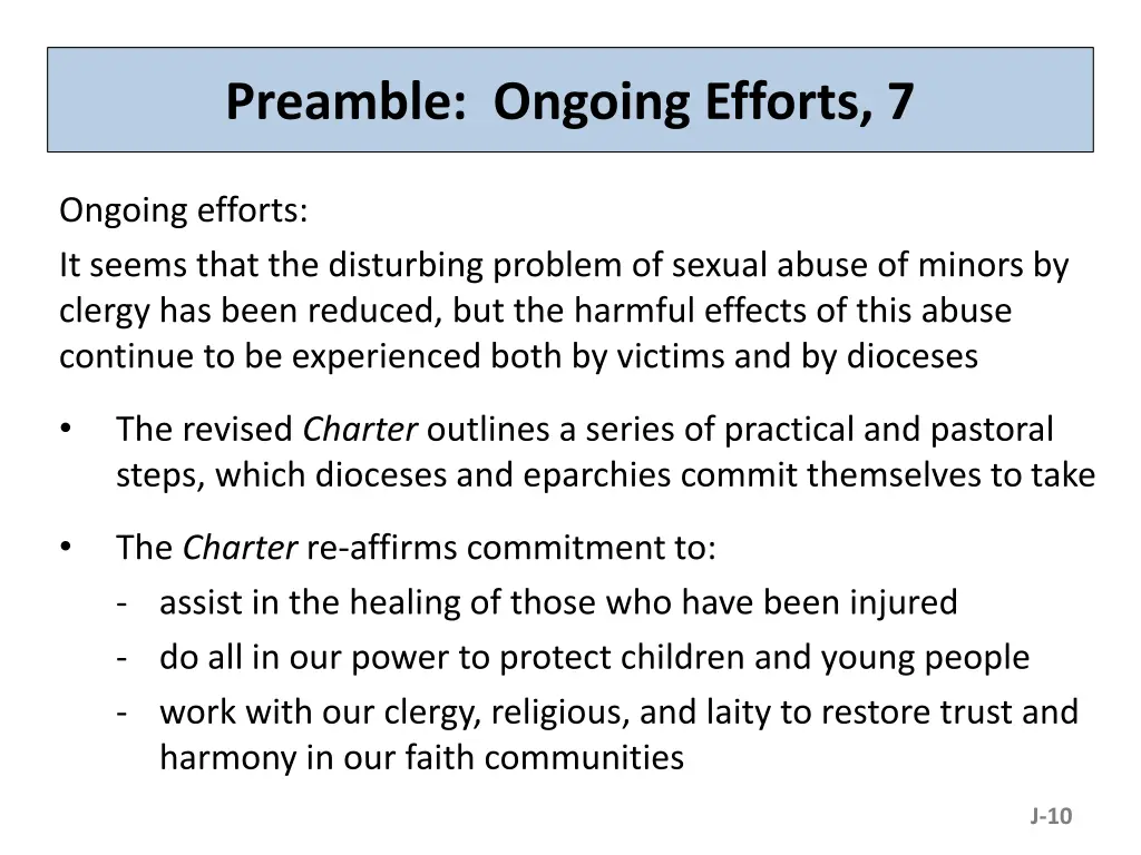 preamble ongoing efforts 7