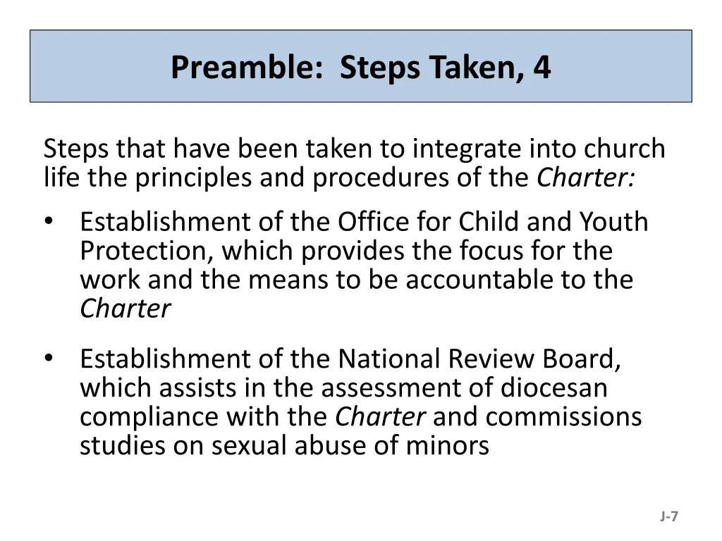 preamble steps taken 4