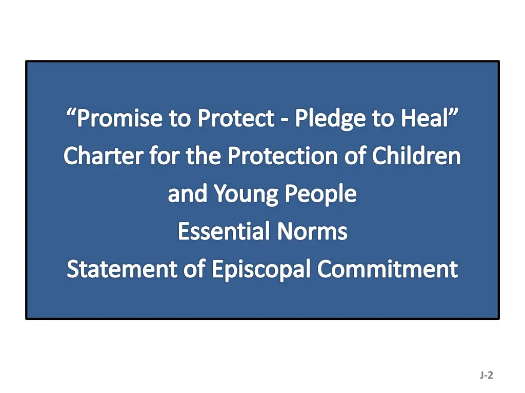 promise to protect pledge to heal charter