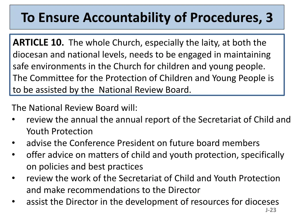 to ensure accountability of procedures 3