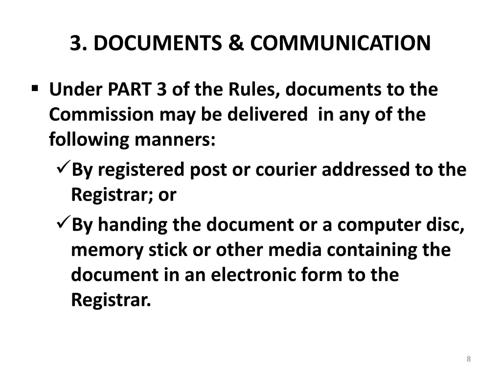 3 documents communication