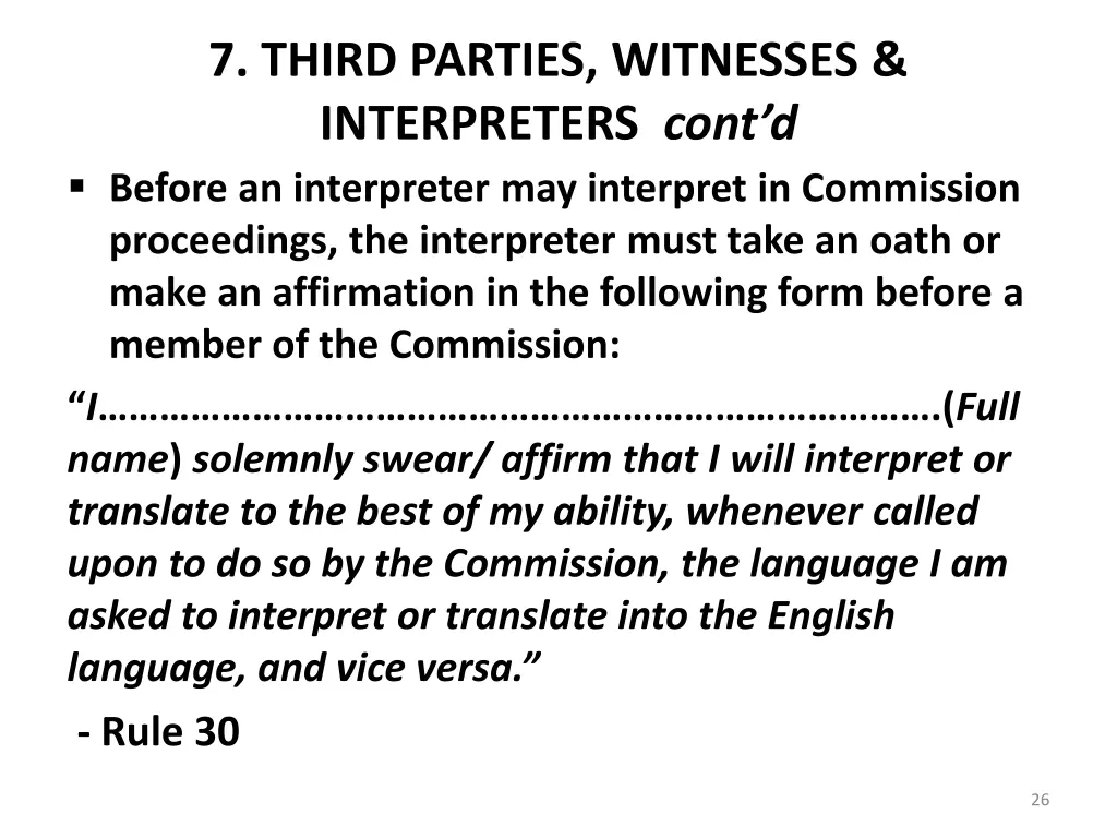 7 third parties witnesses interpreters cont 2